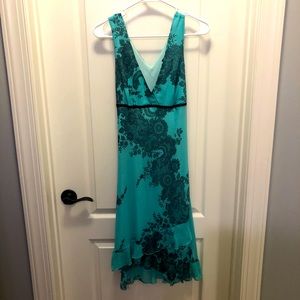Green And Black Flora Dress
